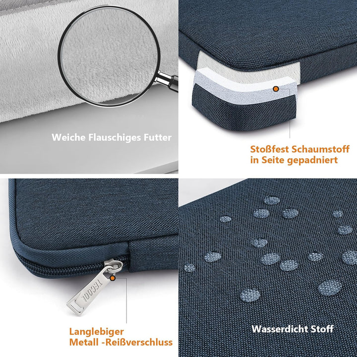 TECOOL 13,3 Zoll Laptop Tasche Hülle für MacBook Air 13 13,6 M4 M3 M2 M1(2025 2024-2010), MacBook Pr