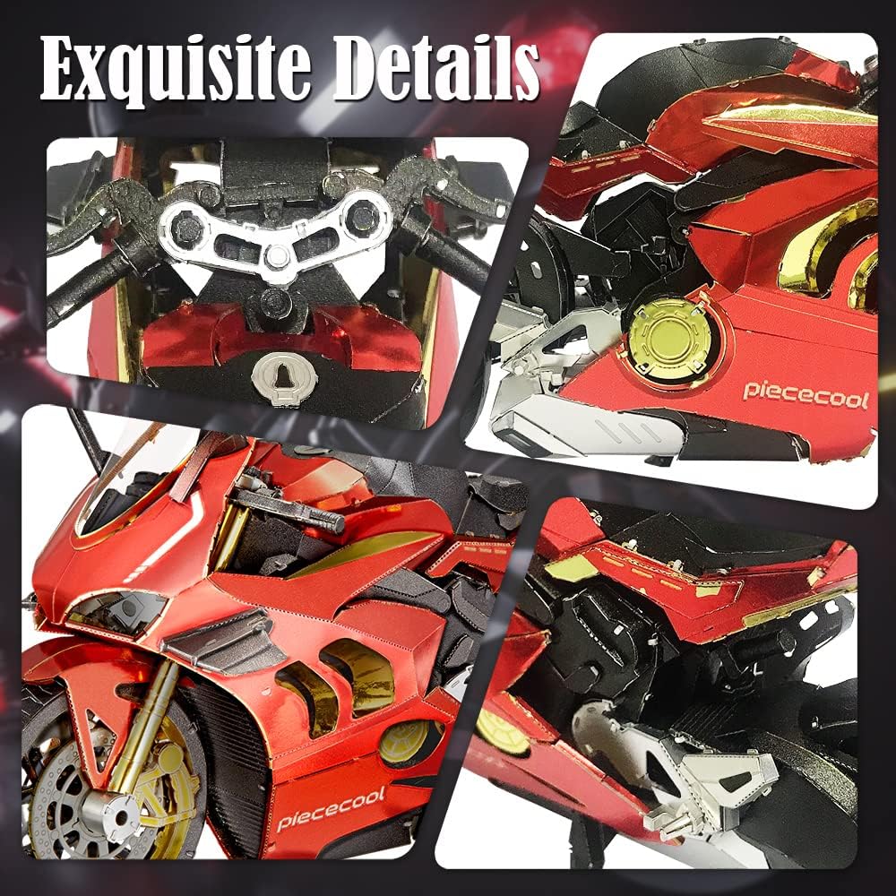 Piececool 3D Puzzle Metall, Motorrad für Modellbausatz Erwachsene, 3D-Puzzles zu Bauen, BAU, Bastel-