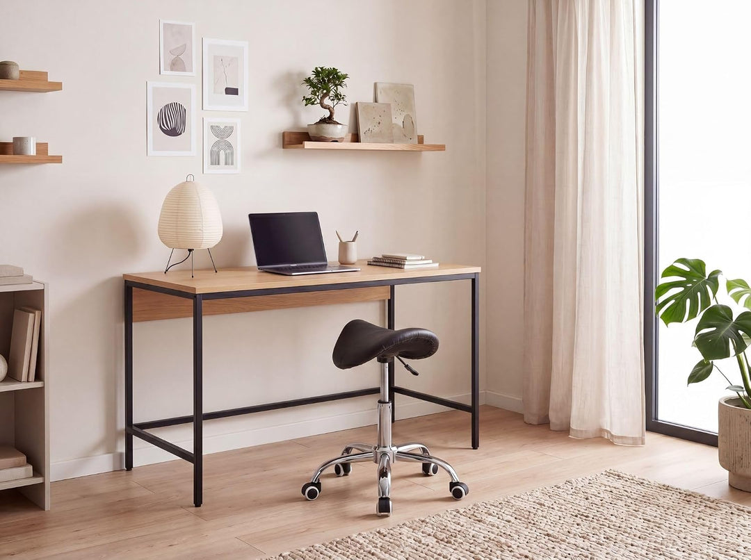 FineBuy Menton - Sattel-Hocker, Arbeitshocker mit Kunstleder-Bezug, Sitzhocker ist höhenverstellbar,