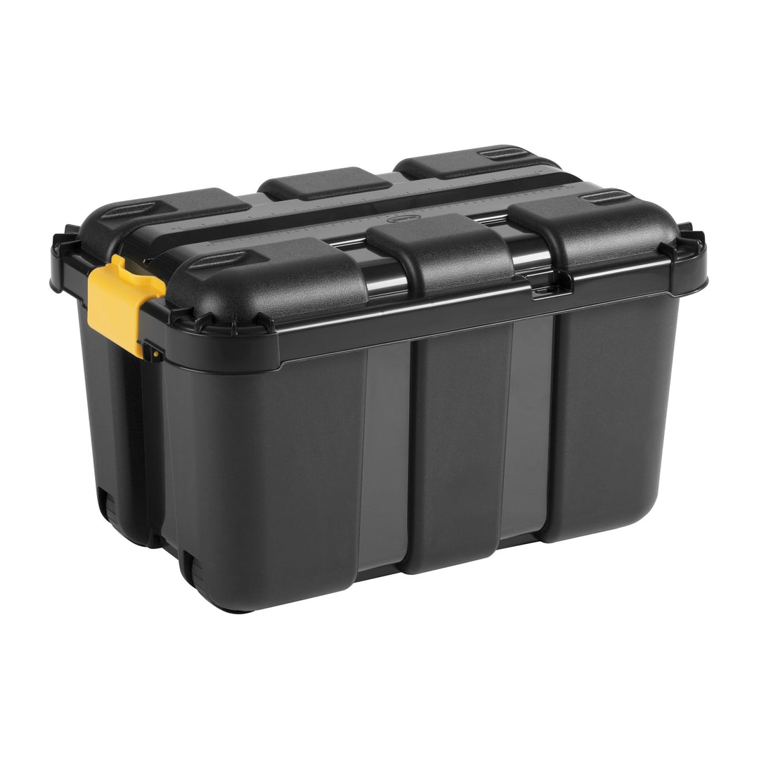 Tontarelli Aufbewahrungsbox mit Rollen 50L Lagerbox Regalbox Sammelbox mit Deckel Stapelbar