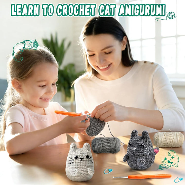 Häkelset Für Anfänger, Häkelset Tiere Mit Katze Amigurumi Als Crochet Set Häkeln Mit Häkel Zubehör U