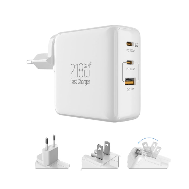 USB C Ladegerät 100W PPS 60W 3-Ports Schnellladegerät 100W USBC Netzteil Mit EU/US Stecker PD Charge