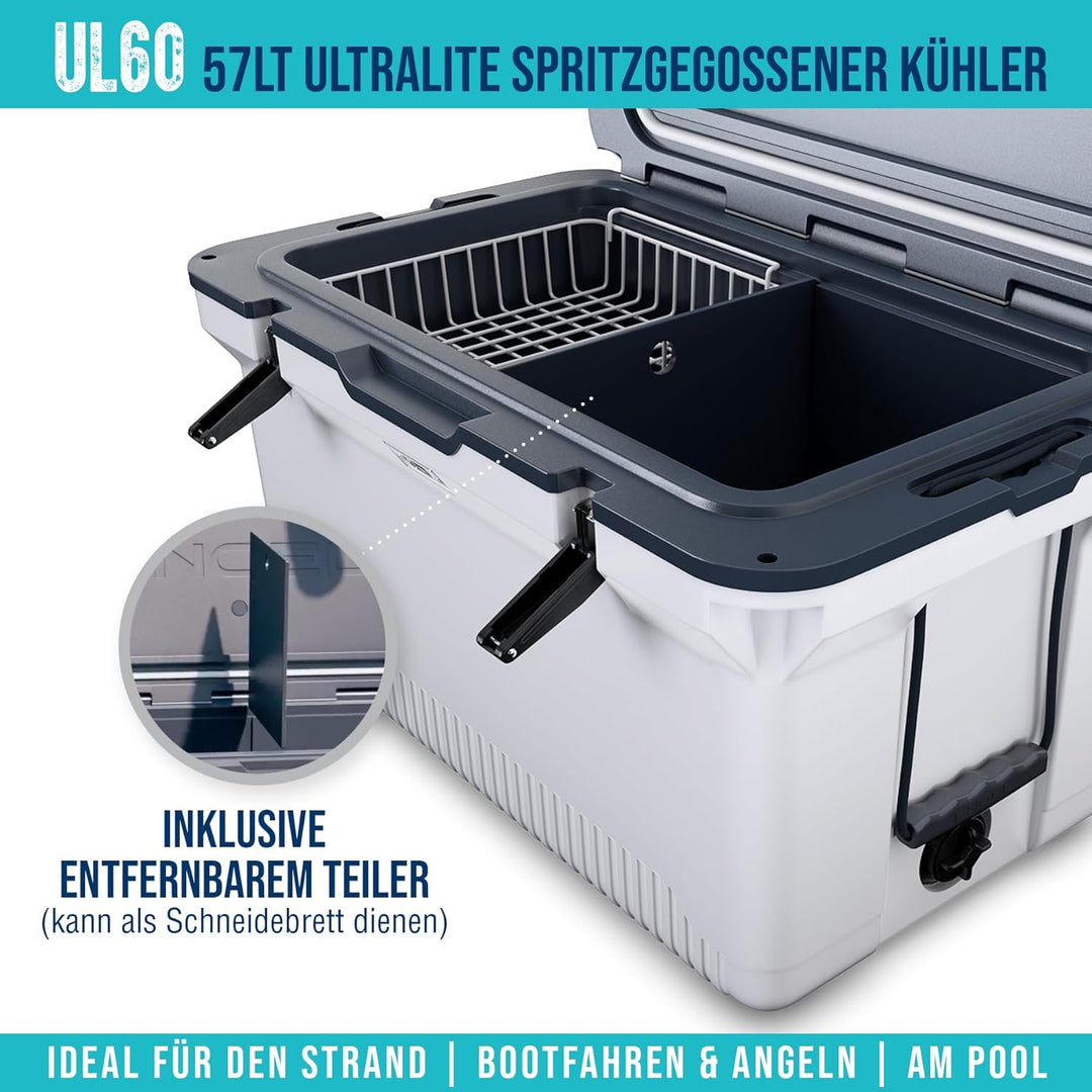 ENGEL 56,8 Liter Grosse Kühlbox - Ultra-Leicht, Tragbare, Passive Kühlbox für Camping, Picknick, Wan