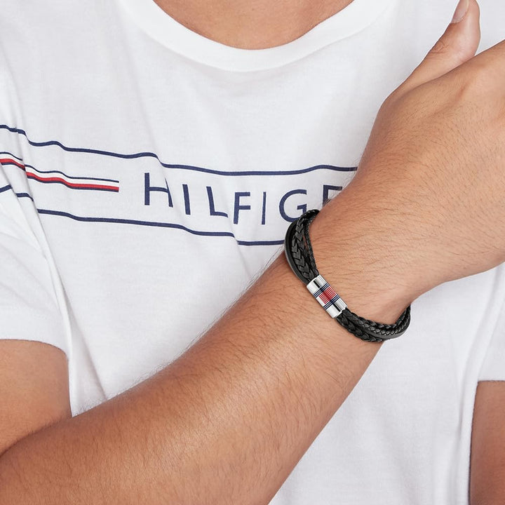 Tommy Hilfiger Jewelry Lederarmband für Herren Schwarz - 2790426