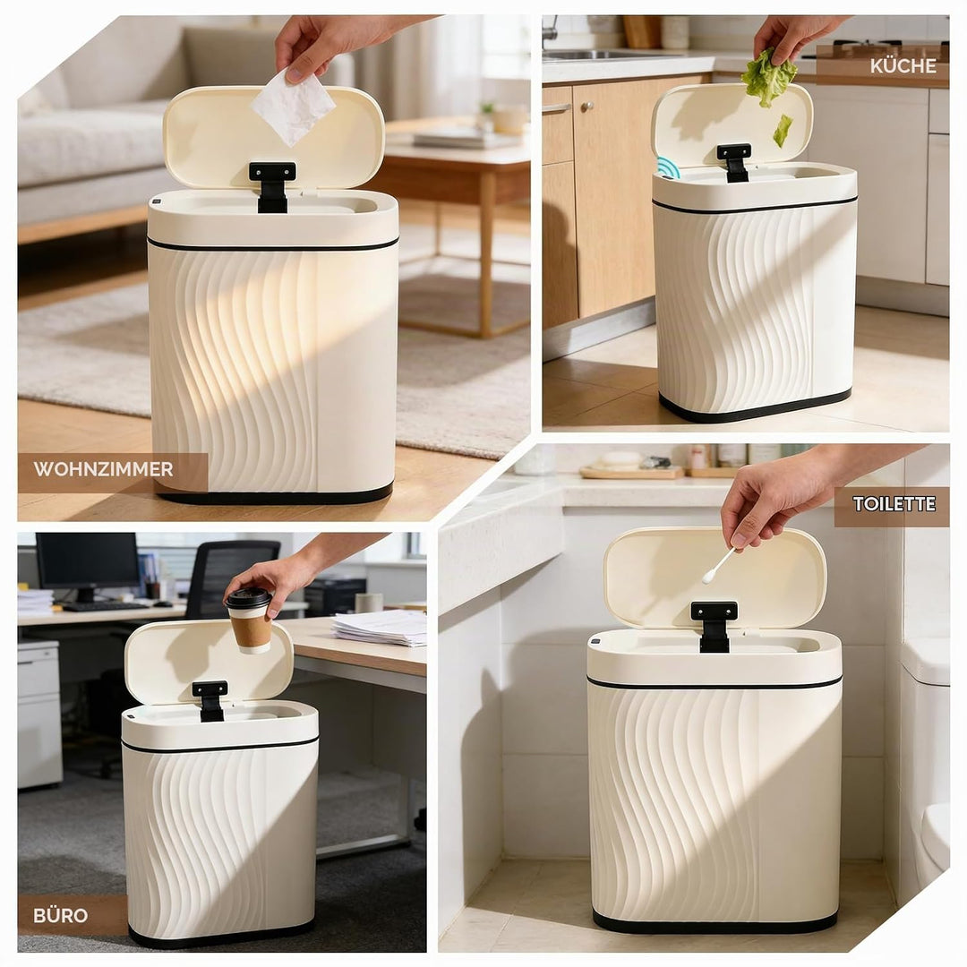 PORFOYO Mülleimer Mit Sensor, 8 L Elektrischer Mülleimer, Wasserdicht Geruchsdicht Automatischer Abf