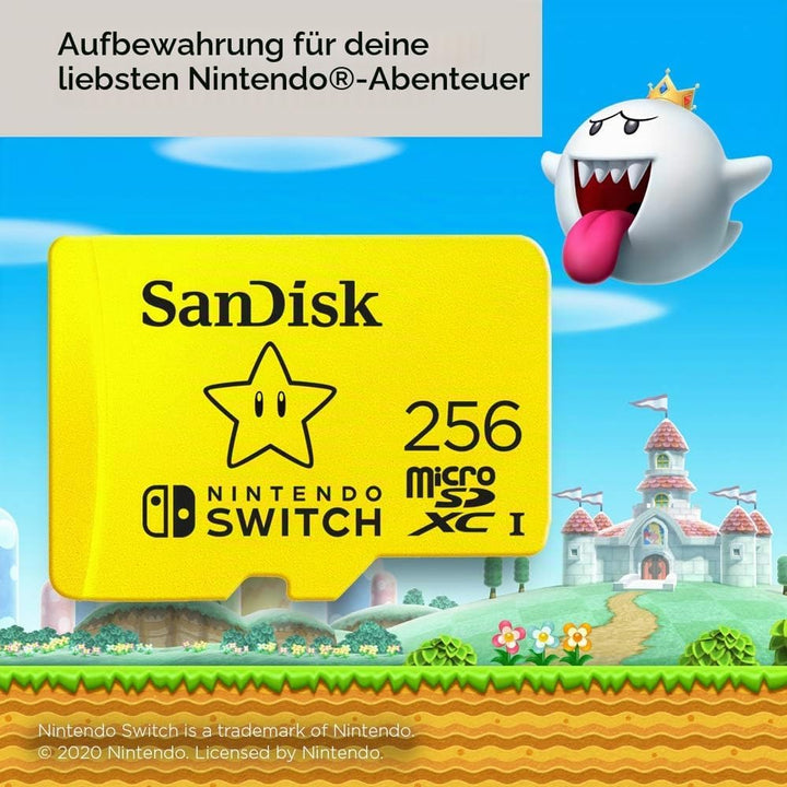 SanDisk microSDXC UHS-I Speicherkarte für Nintendo Switch 256 GB (U3, Class 10, 100 MB/s Übertragung