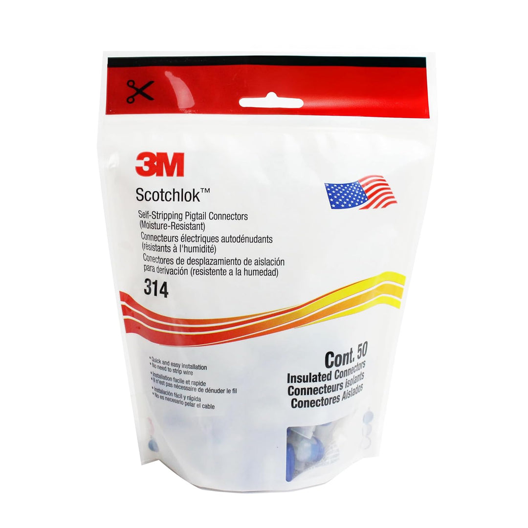 3M 314 Scotchlok Feuchtigkeitsgeschützter Verbinder, maximal 0,5 mm² bis 1,5 mm², Blau (50-er Pack)