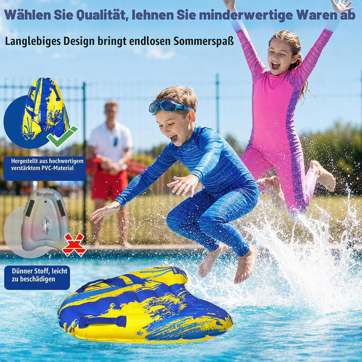 Luftmatratze Wasser für Kinder &amp; Erwachsene, FainFun Surfbrett Aufblasbar, Bodyboard mit Griffen, Wa