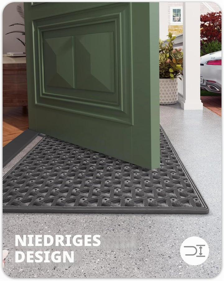 COLOR&amp;GEOMETRY Fussmatte Aussen mit Drainage, 48.5x75 cm, Grau Grau 48.5 x 75 cm, Grau 48.5 x 75 cm