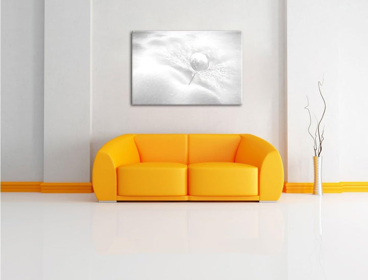Pixxprint Tautropfen Pusteblume als Leinwandbild/Grösse: 100x70 cm/Wandbild/Kunstdruck/fertig bespan