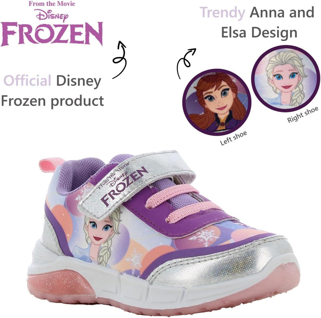 Disney Frozen Schuhe Mädchen 2 bis 8 Jahre, Kinderschuhe mit Anna und ELSA Motiv, Leuchtschuhe Kinde