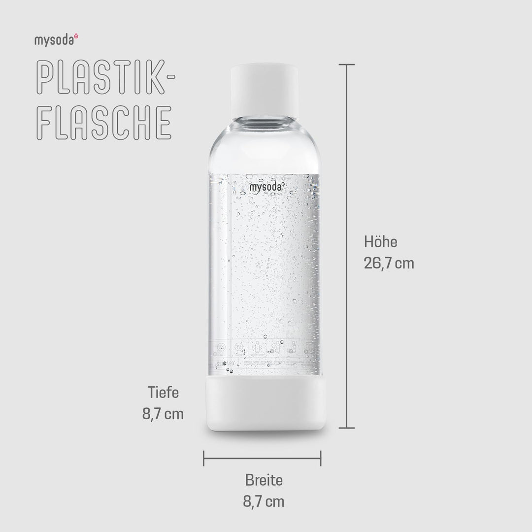 Mysoda: Wiederverwendbare Wasserflasche für Wassersprudler, BPA-freies Plastik, mit Quick-Lock Schne