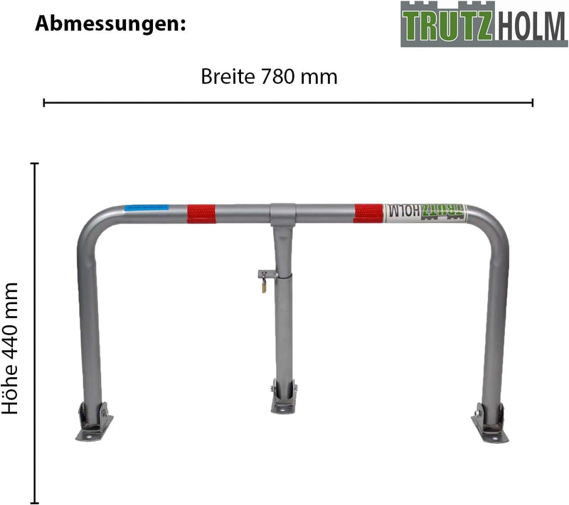 TrutzHolm® Profi Parkplatzsperre Parkplatzbügel Sperrbügel Parkplatzblockierer klappbar umlegbar Par