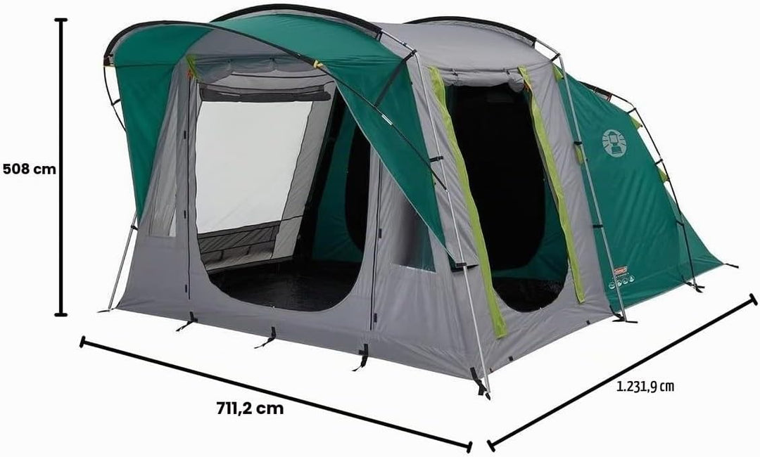 Coleman Zelt Oak Canyon - 4 Personen Zelt, grosses Familienzelt mit 2 verdunkelten Schlafkabinen, 10
