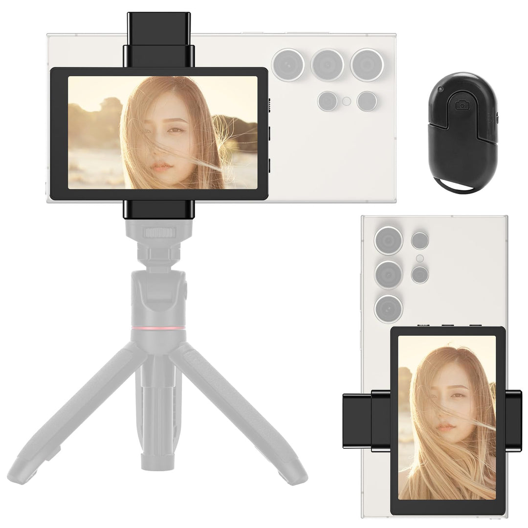 Newmowa Phone Vlog Selfie Monitor Bildschirm mit Magnetischer Telefonhalterung,Rückkamera Selfie für