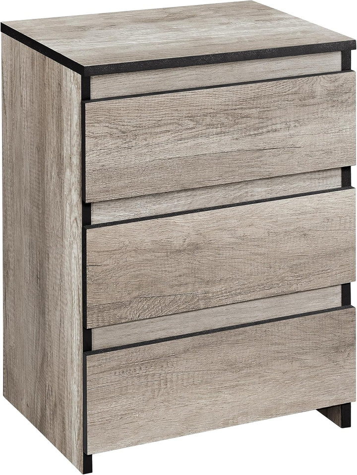Yaheetech Nachttisch Nachtschrank Boxspringbett Nachtkommode mit 3 Schubladen Moderner Beistelltisch