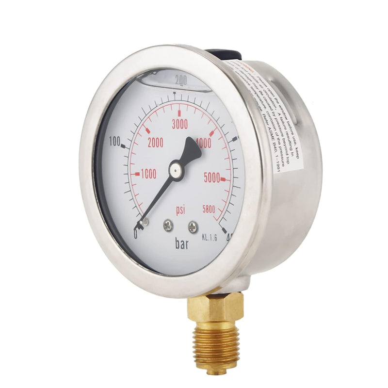 0-400BAR 0-5800PSI G1 / 4 63mm Messuhr Hydraulische Manometer Hohe Präzision MEHRWEG VERPACKUNG soci