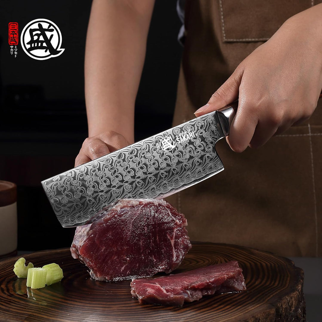 MITSUMOTO SAKARI 17 cm Japanisches Nakiri Kochmesser, Handgeschmiedetes Professionelles Küchen messe