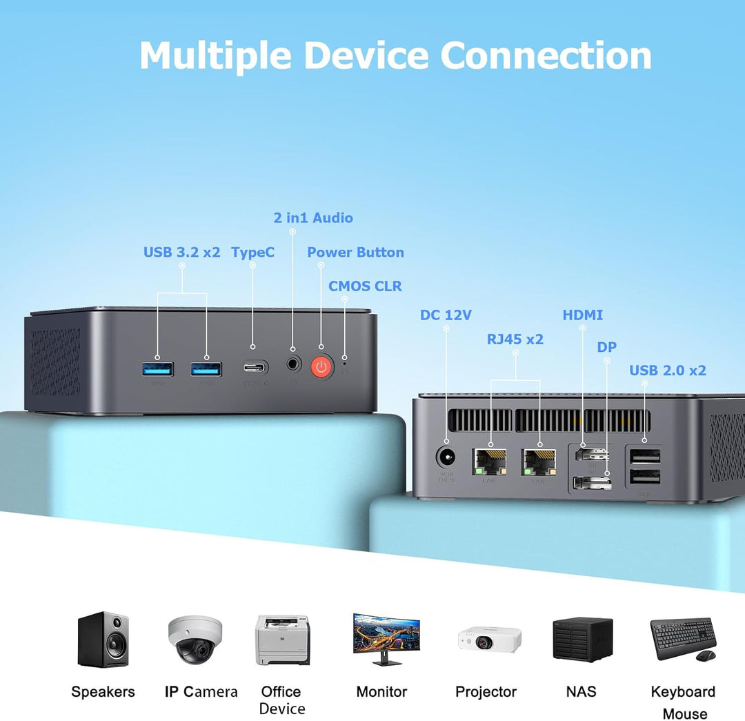 AWOW Mini PC W-11 Pro Twin Lake-N N150 Quad Core 3.60 GHz, 16 GB DDR4 3200MHz 512 GB M.2 PCIE3.0 SSD