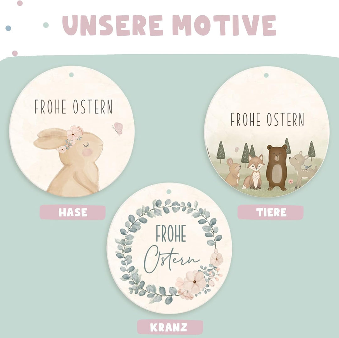 Personalisiertes Osterkörbchen – Weidenkörbchen für Kinder & Babys – Mit süssem Tier-Design – Ostere