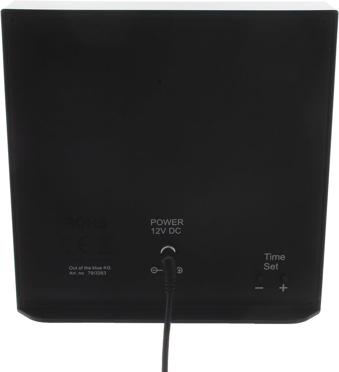 Out of the Blue 79/3263 - Uhr mit Wort Anzeige deutsch, ca. 16,5 x 16,5 cm aus Kunststoff, mit Adapt