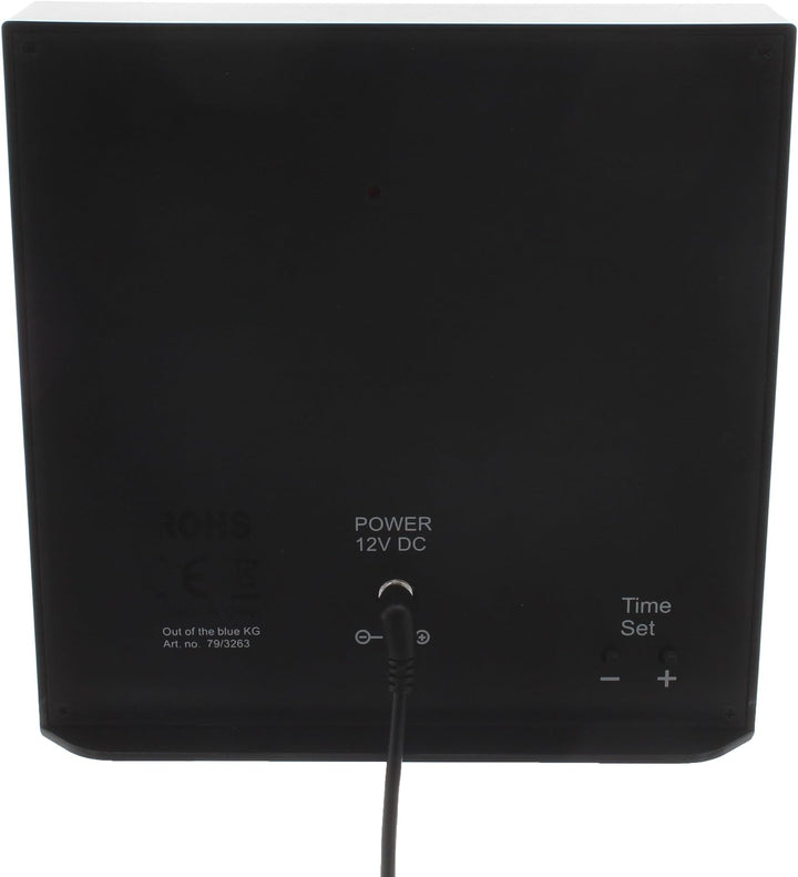 Out of the Blue 79/3263 - Uhr mit Wort Anzeige deutsch, ca. 16,5 x 16,5 cm aus Kunststoff, mit Adapt