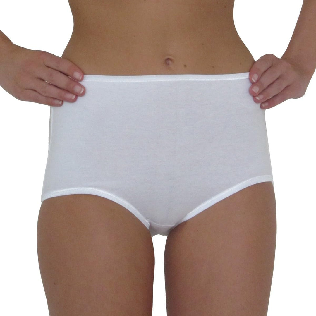 HERMKO 1150 5er Pack Damen Maxi-Slip aus 100% Bio-Baumwolle 48-50 Weiss, 48-50 Weiss