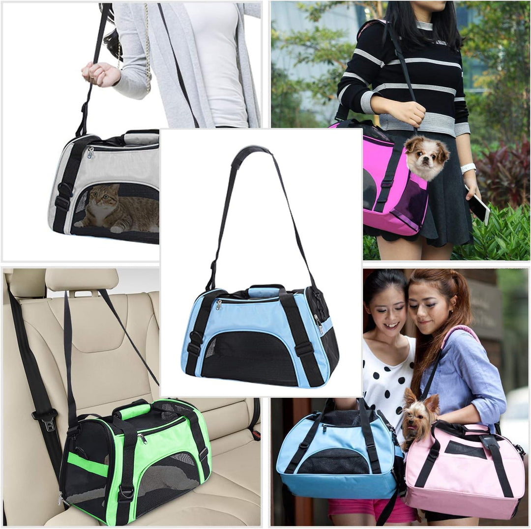 Haustier Reise Tragetasche für Katze Hund Kaninchen Hamster, Flugzeug Genehmigt Weich Seitlich Tragb