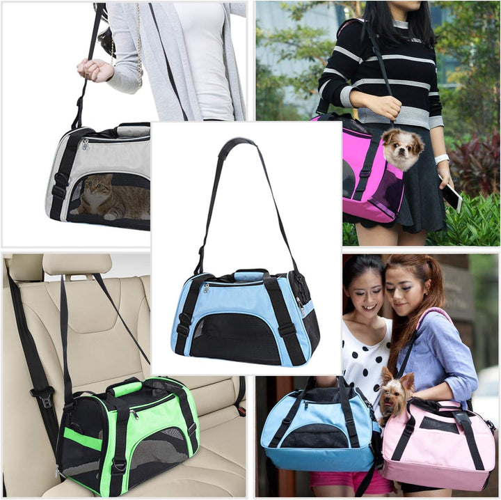 Haustier Reise Tragetasche für Katze Hund Kaninchen Hamster, Flugzeug Genehmigt Weich Seitlich Tragb