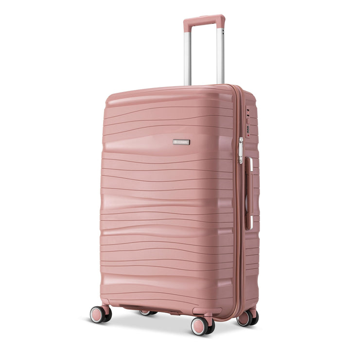 Travel One Koffer 68L – Rosa – Hartschalenkoffer mittelgross, 4 Rollen, Zahlenschloss, Polypropylen