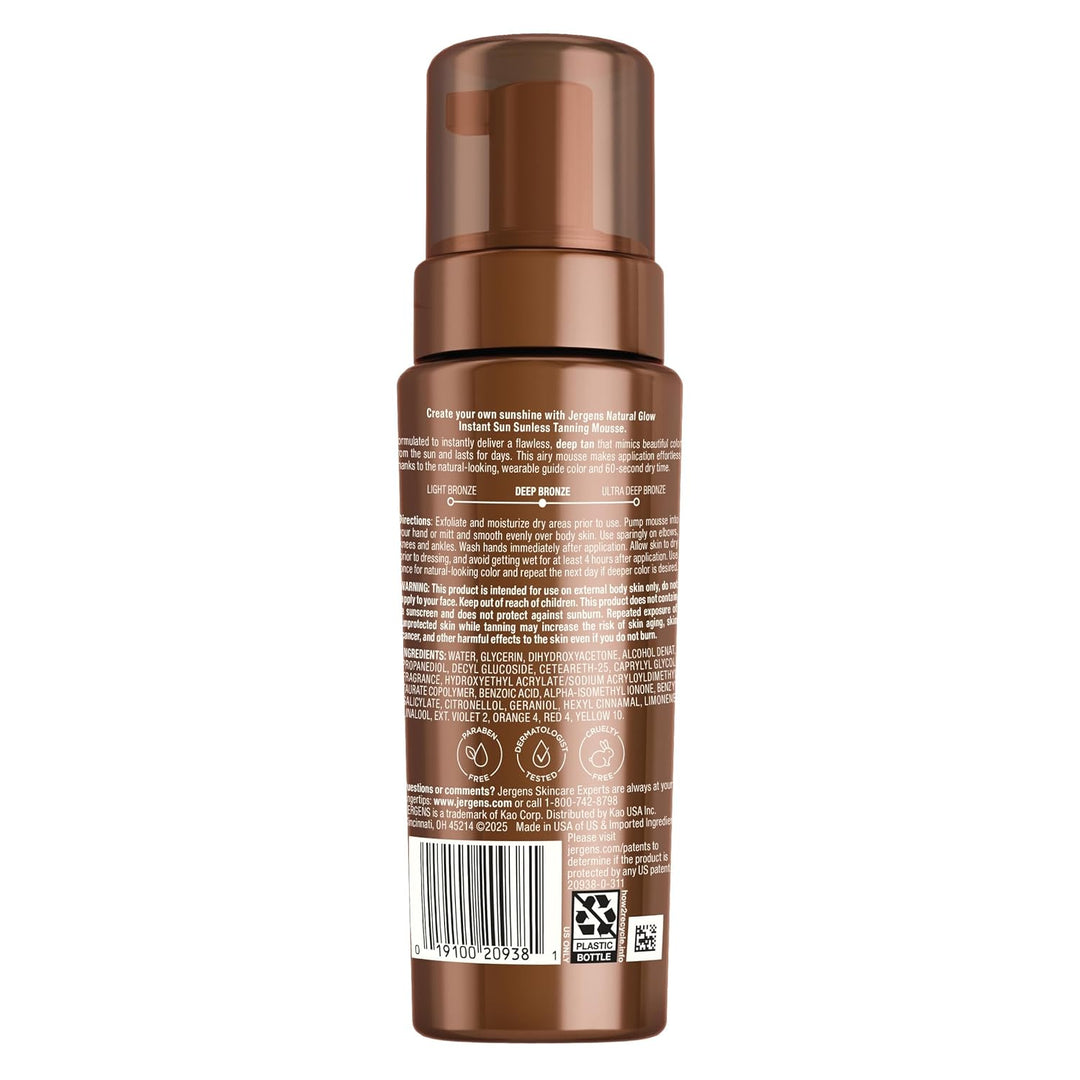 Jergens Natural Glow Instant Sun Sunless Tanning Mousse, DARK (Selbstbräuner)