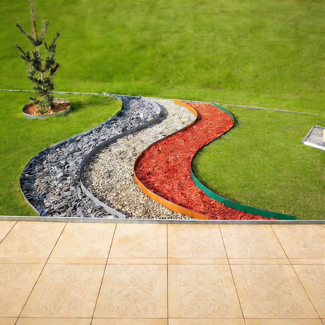 Rasenkante - 1,20m Verlegelänge - Garten Beeteinfassung Metall 18,5cm Hoch - Stabile Beetbegrenzung