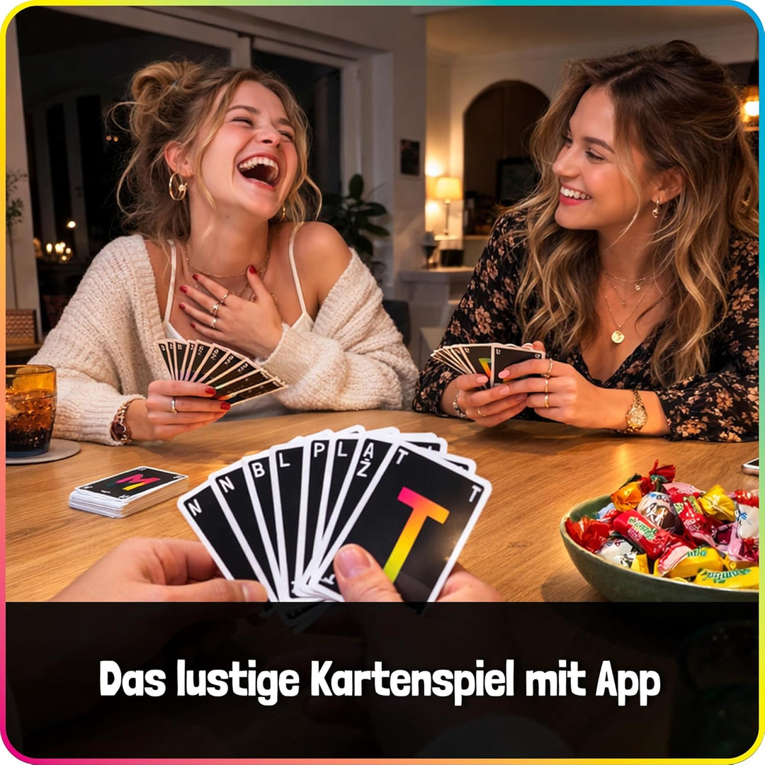 Lustiges Kartenspiel mit App | Gesellschaftsspiel für Erwachsene &amp; Jugendliche | Stadt Land Fluss Wo
