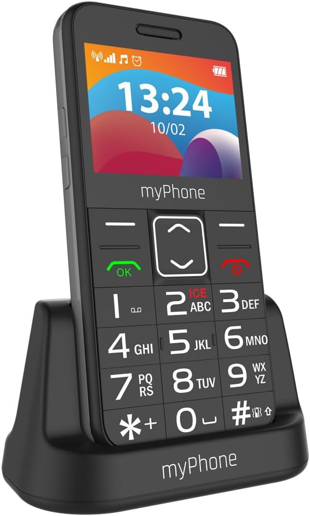 myPhone Halo 3 LTE Robustes Mobiltelefon für Senioren mit Ladestation grosser 1400 mAh Akku SOS-Tast
