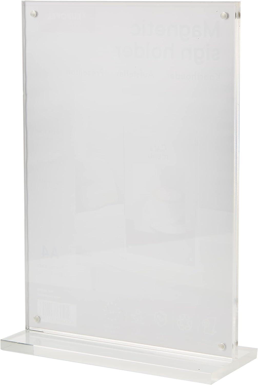 EUROPEL Luxe Tischaufsteller DIN A4, T-Aufsteller, mit Magnete, Hochformat, Acryl, Speisekarten & Pr