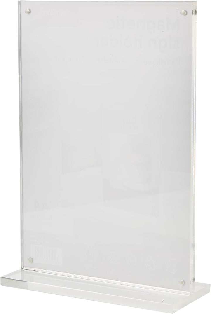 EUROPEL Luxe Tischaufsteller DIN A4, T-Aufsteller, mit Magnete, Hochformat, Acryl, Speisekarten & Pr