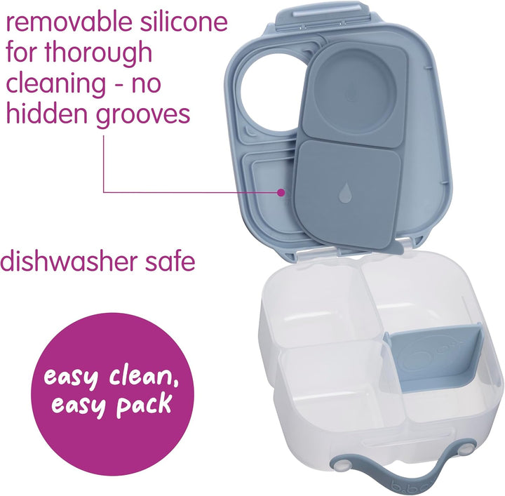 b.box Mini Lunchbox | Bento Box with 3 Compartments (2 Leakproof) | Ideal for Toddlers, Kids Lunch &