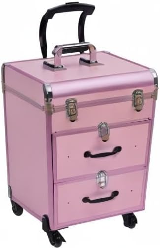 Kosmetikkoffer Trolley, Make Up Koffer Mit 2 Schubladen und 2 Schloss, Friseurkoffer Gross 36x23x58c