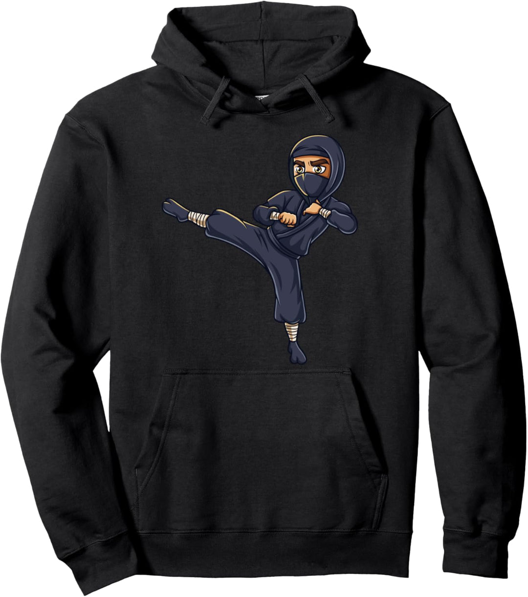 Japanische Ninja Kicking Funny Ninja High Kick Ninja Pullover Hoodie