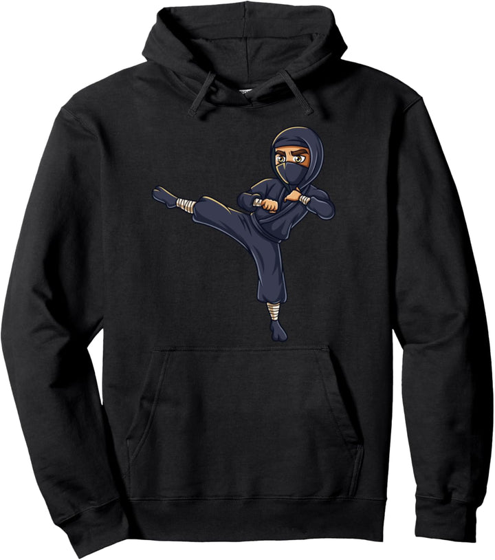 Japanische Ninja Kicking Funny Ninja High Kick Ninja Pullover Hoodie