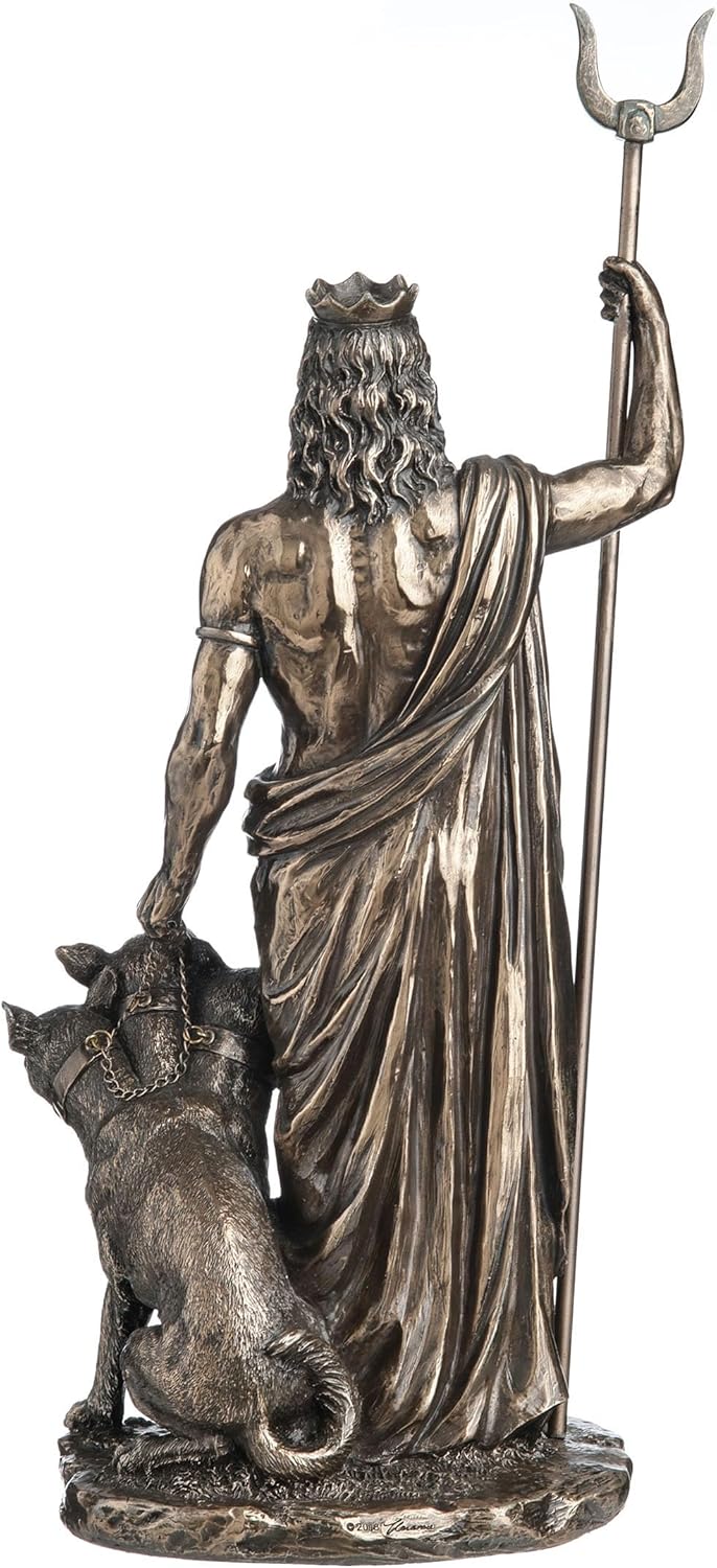 Unbekannt Bronze Finish Griechische Gott Hades und Cerberus Statue Skulptur