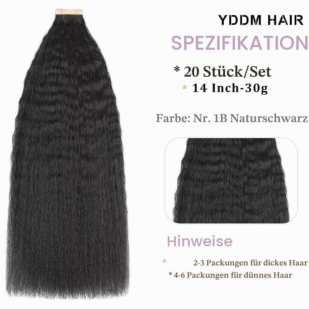 YDDM Schwarze Frauen tape extensions echthaar schwarz Kinky Straight Tape in haarverlängerung echtha