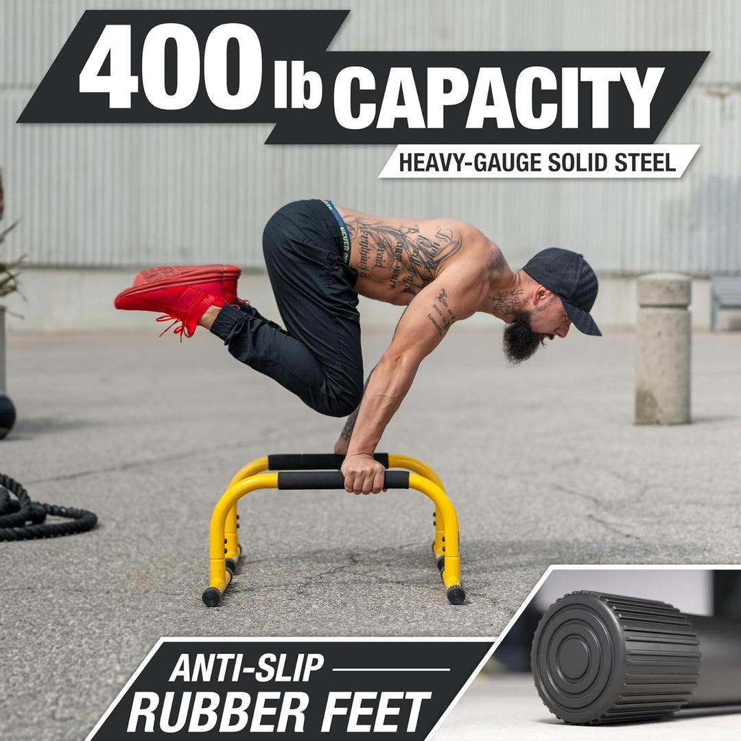 Lebert Fitness Parallettes - Calisthenics Equipment ✓ Dip Station ✓ Push Up Stand Bar ✓ Bodyweight E