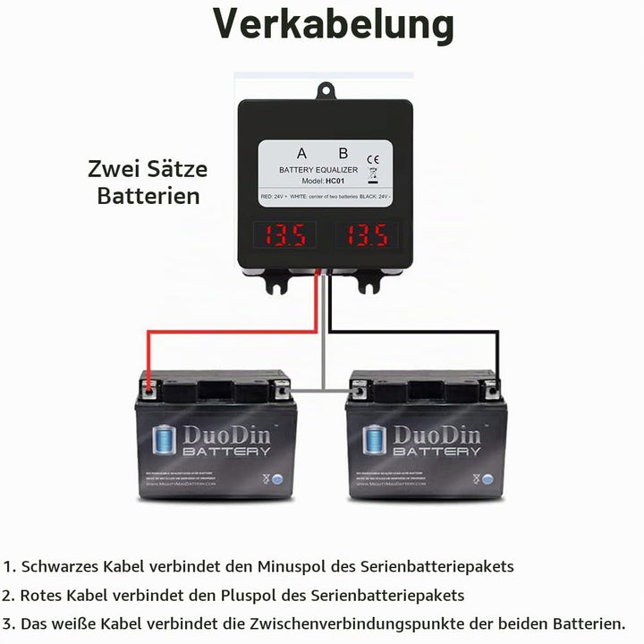 SolaMr 24V Batterie-Equalizer 2x12V Batterie Ausgleicher Battery Balancer Equalizer für Gel/Hochwass
