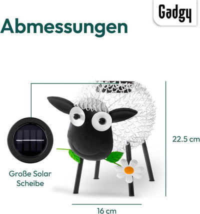 Gadgy Solarlampen für aussen - Schaf Gartendeko Solar mit Schatteneffekt - Metall Gartenfiguren - So