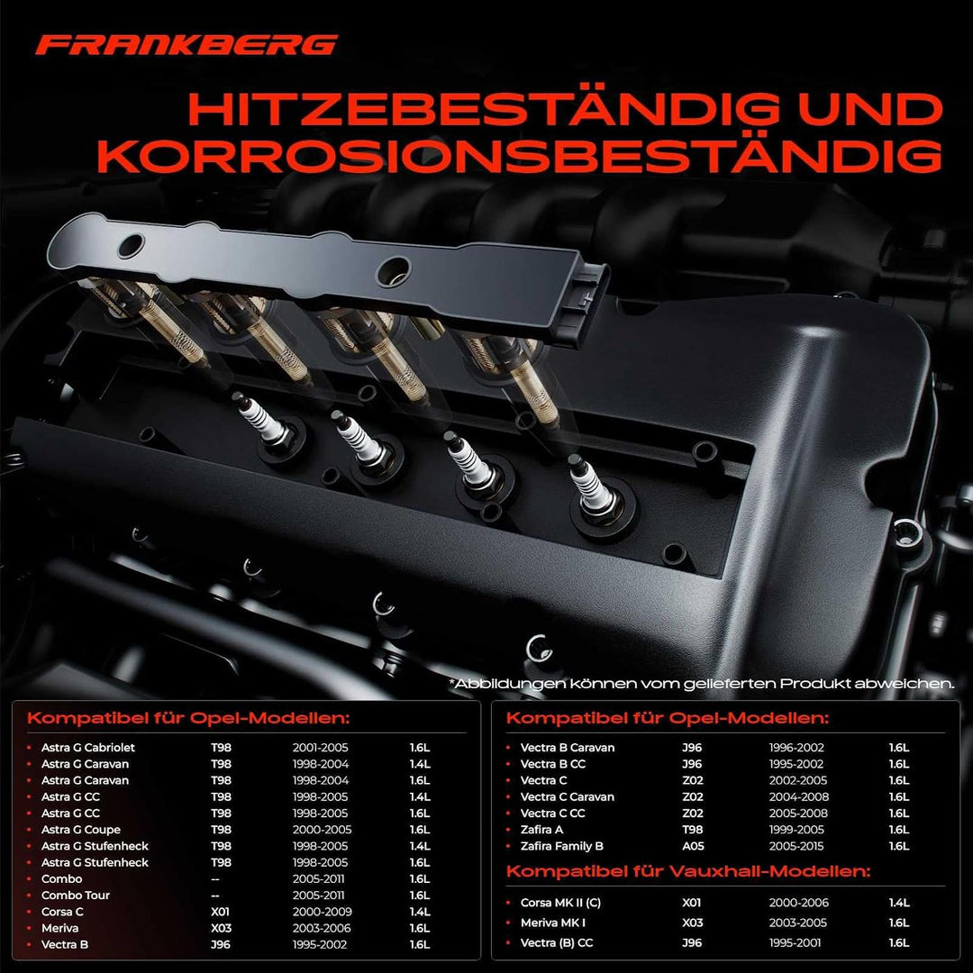 Frankberg Zündspule Zündmodul Kompatibel mit Astra G Combo Corsa C Meriva Vectra Zafira Astra Corsa