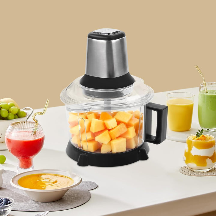 5 Liter Edelstahl Elektrisch Zerkleinerer Häcksler mit 4 Edelstahlklingen 300W 10000rpm Mixer Food C