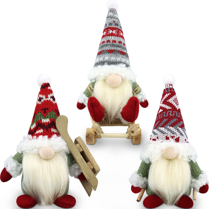 Gehydy Weihnachtswichtel 3er Set Wichtel Figuren Weihnachten Dekoration Weihnachtsdeko Christmas Dec