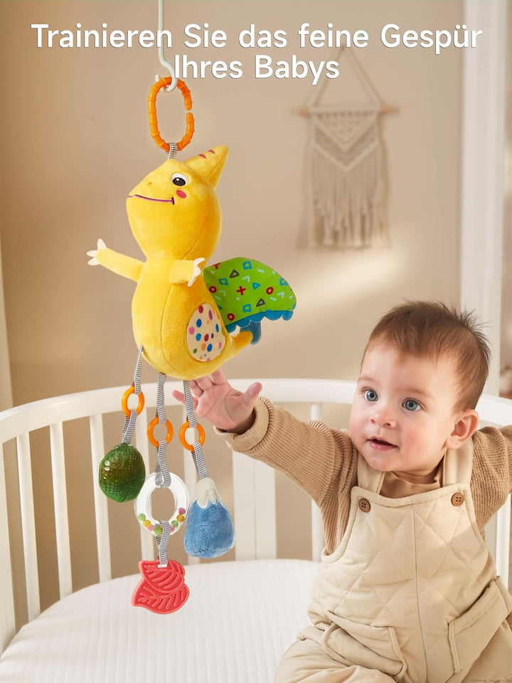 TUMAMA KIDS Baby Kinderwagen Spielzeug ab 0 2 3 4 6 7 9 12 Monate, Dinosaurier Spielbogen Anhänger G