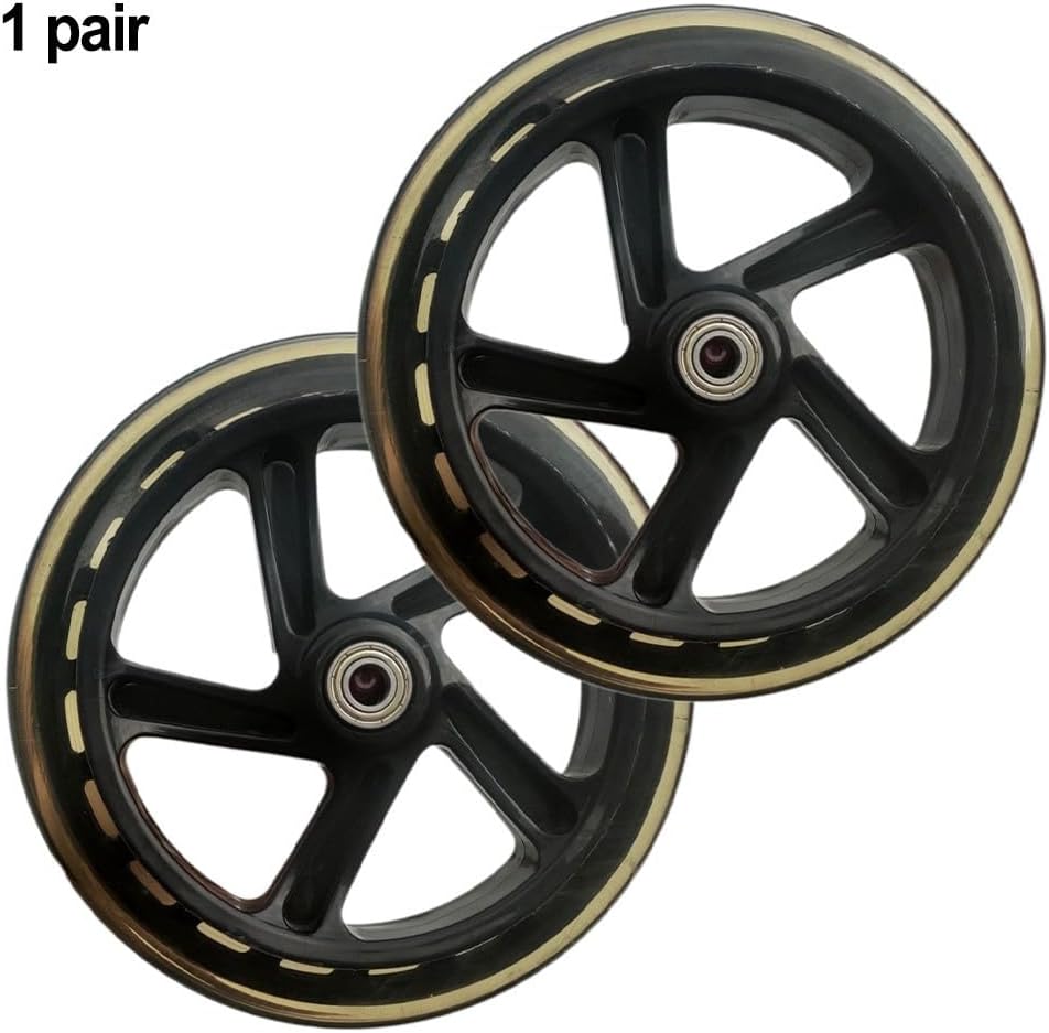 2er-Pack Scooter-Rad, 125mm - 200mm Scooter-Räder mit Lagern für Roller, Rollschuhe, Trolleys, Zentr